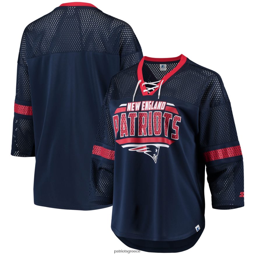 Patriots Jersey μπλουζάκι με μανίκια 3/4 με λαιμόκοψη και λαιμόκοψη γυναίκες είδη ένδυσης VPDHTZ2787