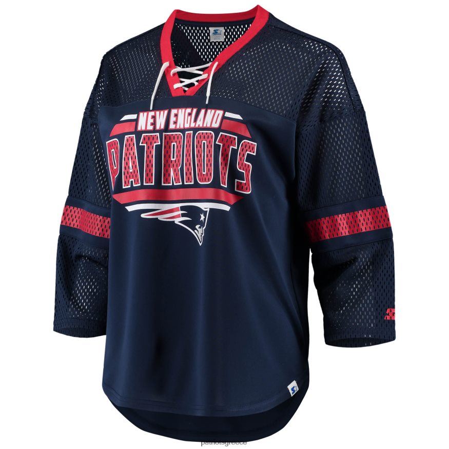Patriots Jersey μπλουζάκι με μανίκια 3/4 με λαιμόκοψη και λαιμόκοψη γυναίκες είδη ένδυσης VPDHTZ2787