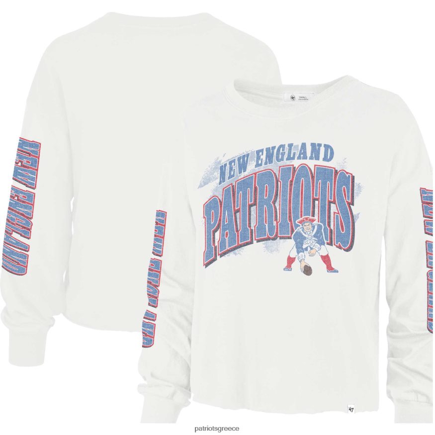 Patriots Jersey Ελαφρύ μακρυμάνικο μπλουζάκι με 47 πινέλο κρέμας πίσω parkway γυναίκες είδη ένδυσης VPDHTZ2718