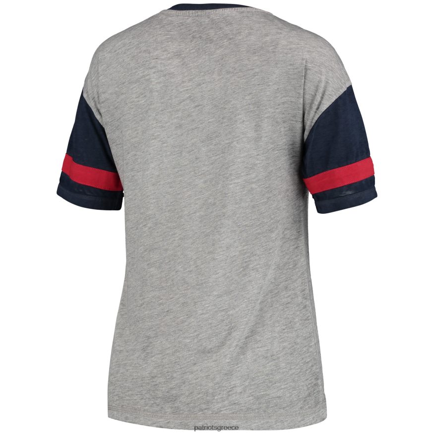 Patriots Jersey Junior's heathered grey let's huddle t-shirt burnout γυναίκες είδη ένδυσης VPDHTZ2714