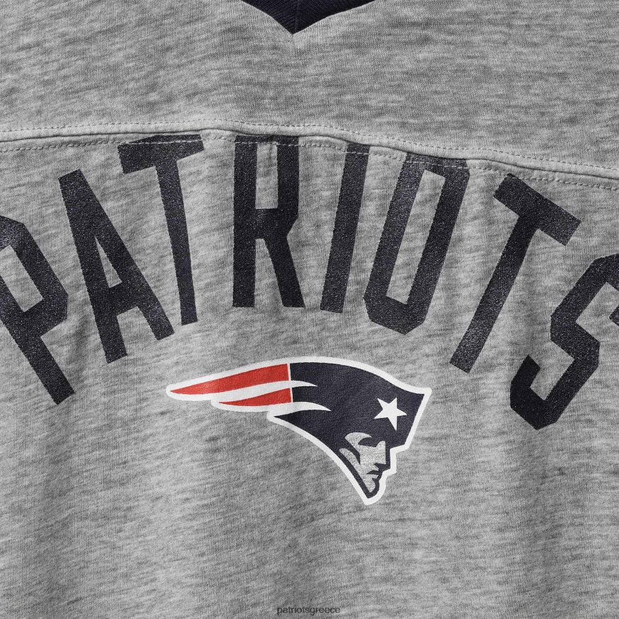 Patriots Jersey Junior's heathered grey let's huddle t-shirt burnout γυναίκες είδη ένδυσης VPDHTZ2714
