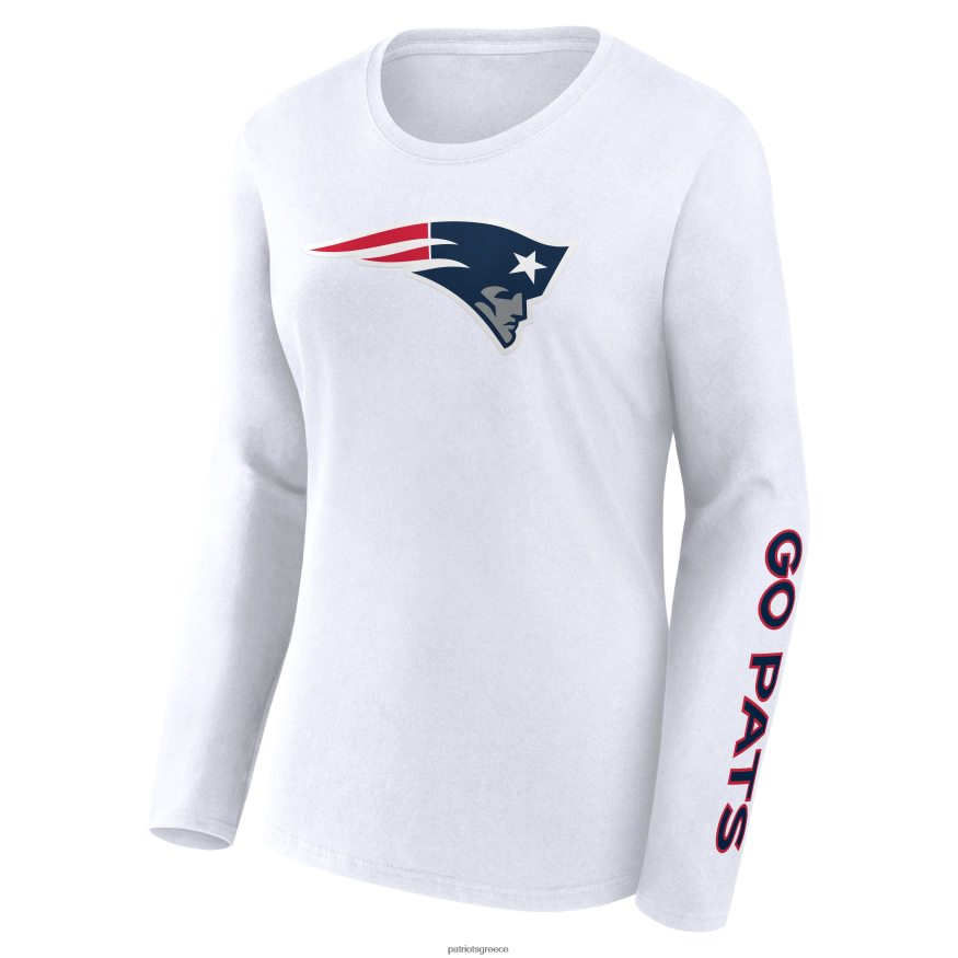 Patriots Jersey φανατικοί, ελαφρύ ναυτικό/λευκό ελαφρύ κοντό και μακρυμάνικο μπλουζάκι γυναίκες είδη ένδυσης VPDHTZ2634