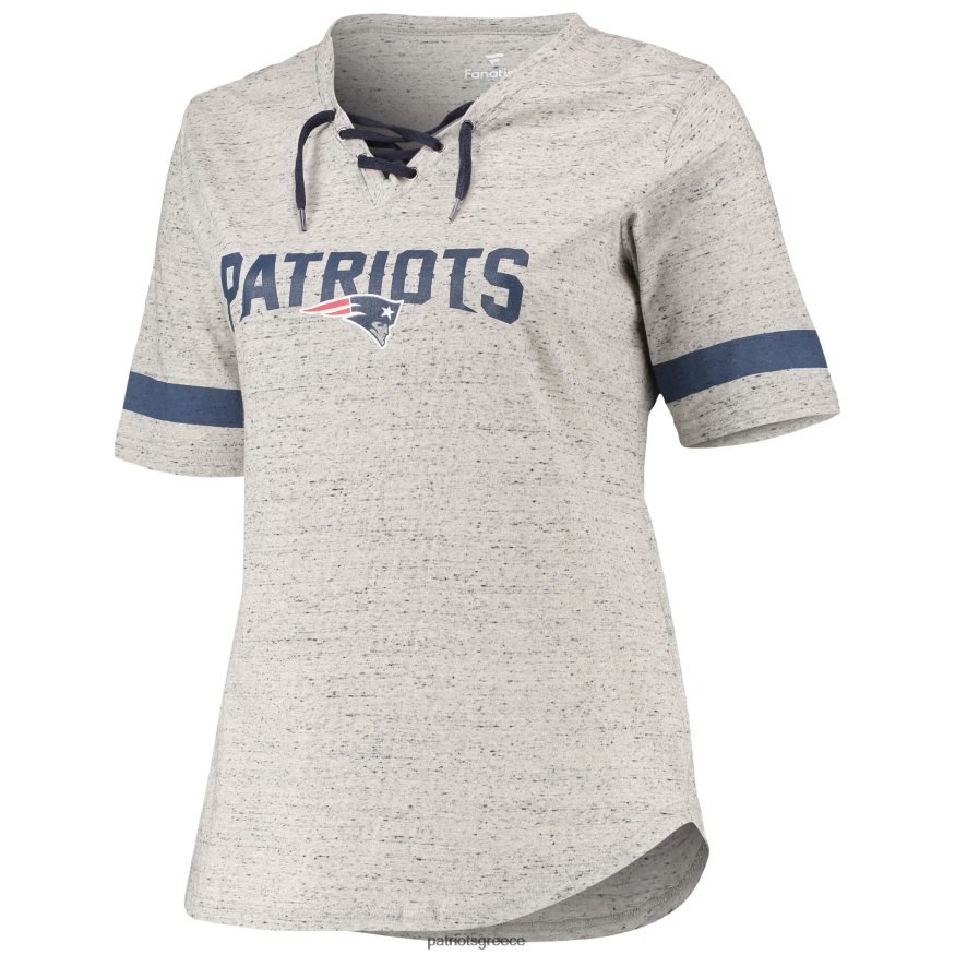 Patriots Jersey μπλουζάκι με λαιμόκοψη σε γκρι ερειτωμένο συν μέγεθος με κορδόνι γυναίκες είδη ένδυσης VPDHTZ2685