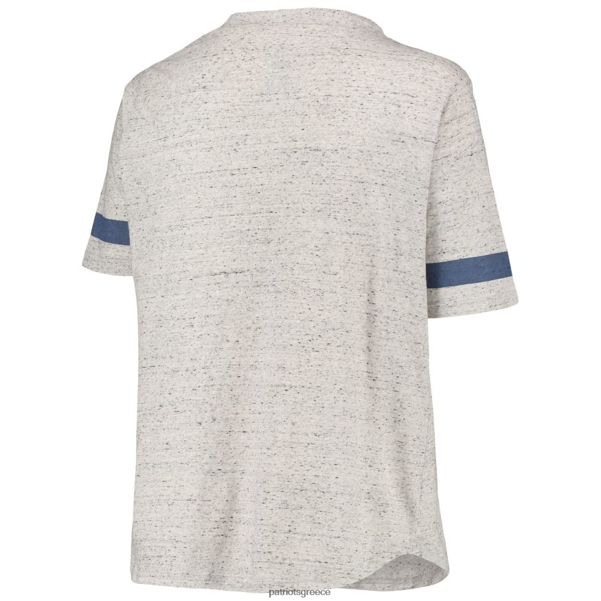 Patriots Jersey μπλουζάκι με λαιμόκοψη σε γκρι ερειτωμένο συν μέγεθος με κορδόνι γυναίκες είδη ένδυσης VPDHTZ2685
