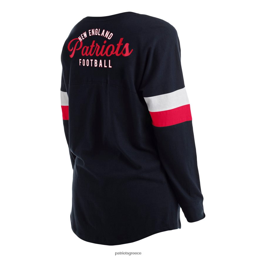 Patriots Jersey μπλουζάκι με μακρυμάνικο μπλουζάκι με κορδόνια σε νυχτερινά νύχια, αθλητικό πανεπιστήμιο γυναίκες είδη ένδυσης VPDHTZ2708