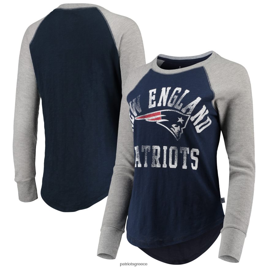 Patriots Jersey ελαφρύ μακρυμάνικο μπλουζάκι με ναυτική βάφλα ρεγκλάν γυναίκες είδη ένδυσης VPDHTZ2717