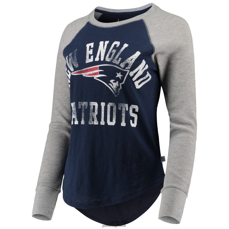 Patriots Jersey ελαφρύ μακρυμάνικο μπλουζάκι με ναυτική βάφλα ρεγκλάν γυναίκες είδη ένδυσης VPDHTZ2717