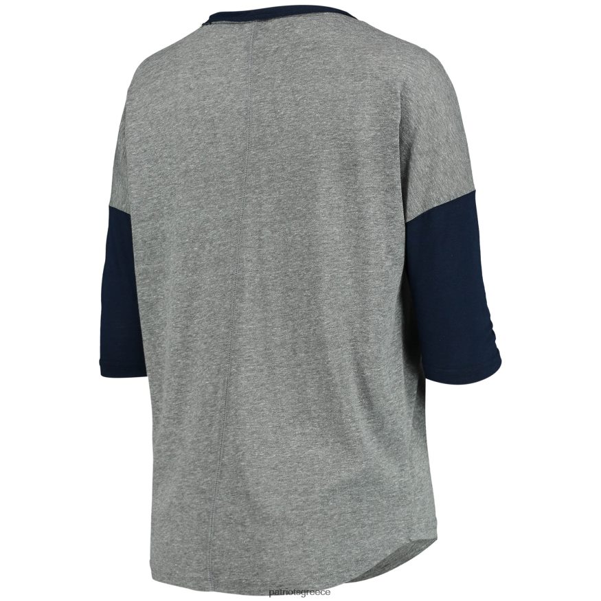 Patriots Jersey μπλουζάκι με μισό μανίκι με ελικοειδή γκρι/ναυτικό έξτρα πόντο γυναίκες είδη ένδυσης VPDHTZ2728