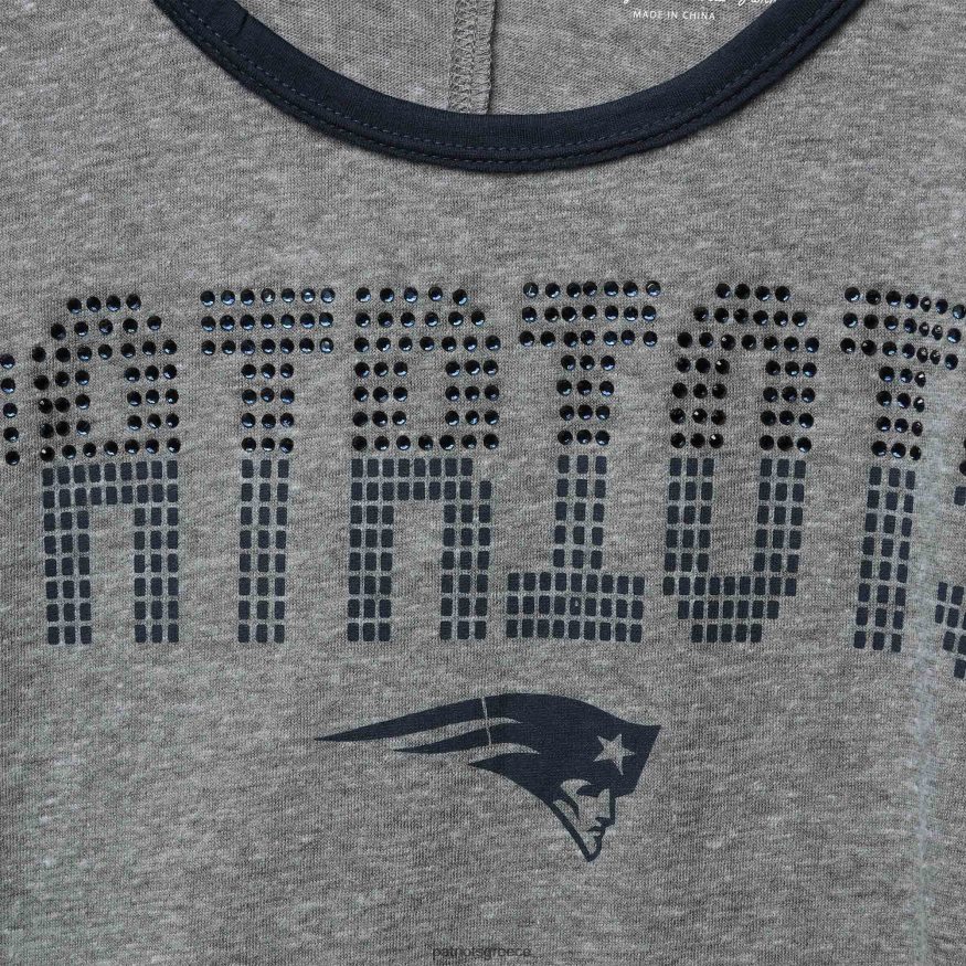 Patriots Jersey μπλουζάκι με μισό μανίκι με ελικοειδή γκρι/ναυτικό έξτρα πόντο γυναίκες είδη ένδυσης VPDHTZ2728