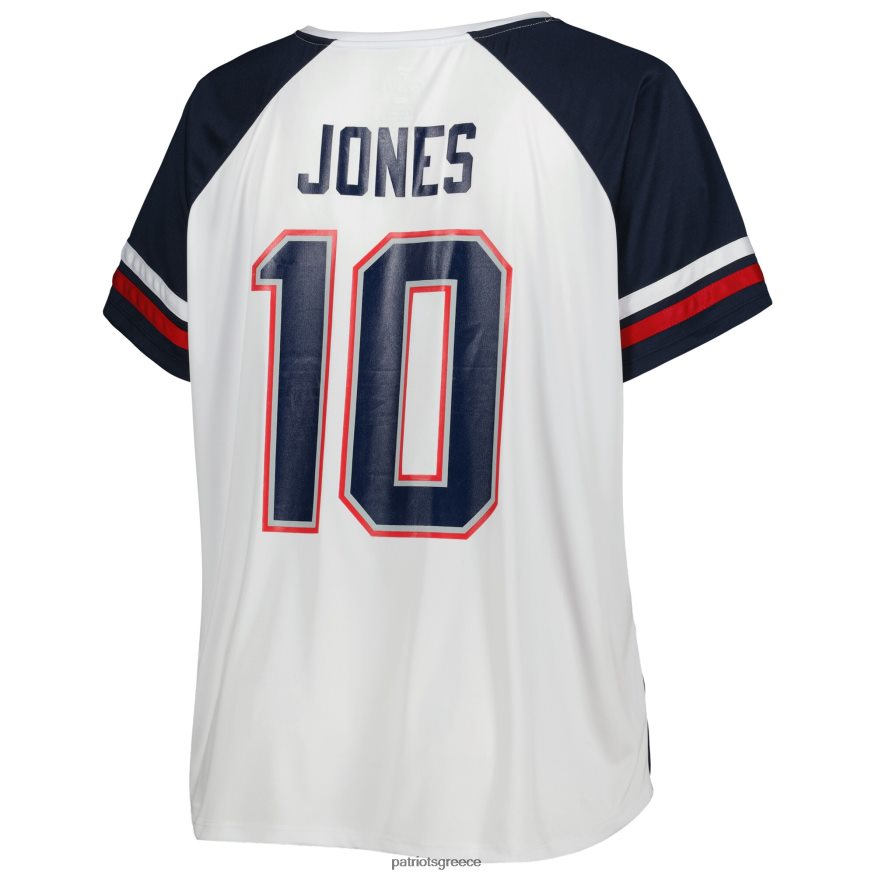 Patriots Jersey Μακ Τζόουνς λευκό μπλουζάκι με εγκοπή με λαιμόκοψη γυναίκες είδη ένδυσης VPDHTZ2770