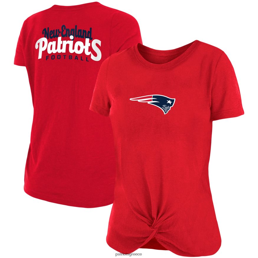 Patriots Jersey κόκκινη μπλούζα νέας εποχής με μπροστινό στριφτό κόμπο γυναίκες είδη ένδυσης VPDHTZ2772