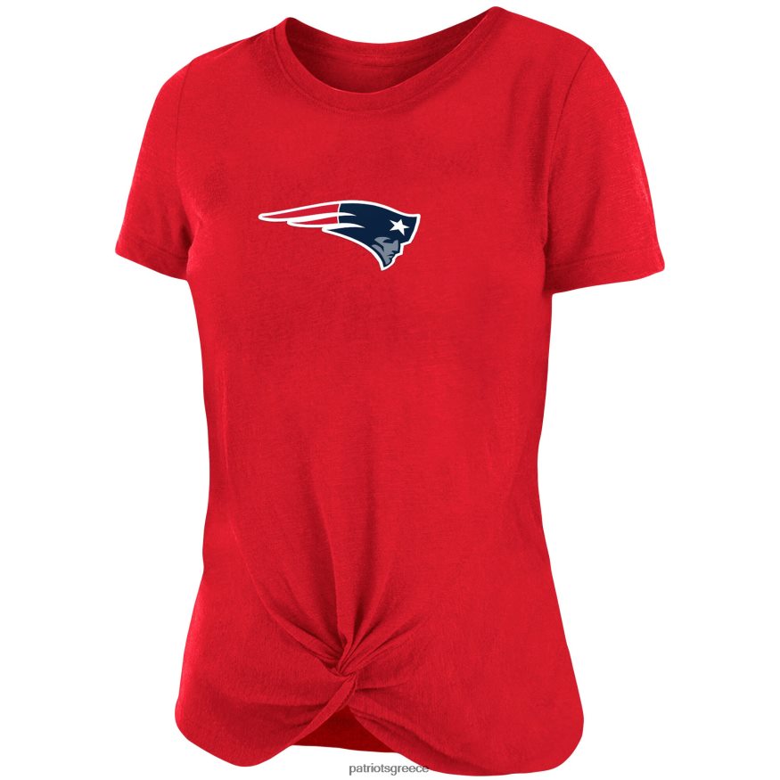 Patriots Jersey κόκκινη μπλούζα νέας εποχής με μπροστινό στριφτό κόμπο γυναίκες είδη ένδυσης VPDHTZ2772