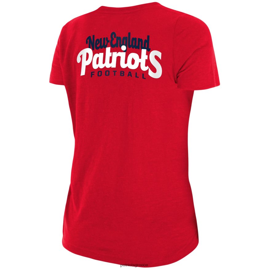 Patriots Jersey κόκκινη μπλούζα νέας εποχής με μπροστινό στριφτό κόμπο γυναίκες είδη ένδυσης VPDHTZ2772