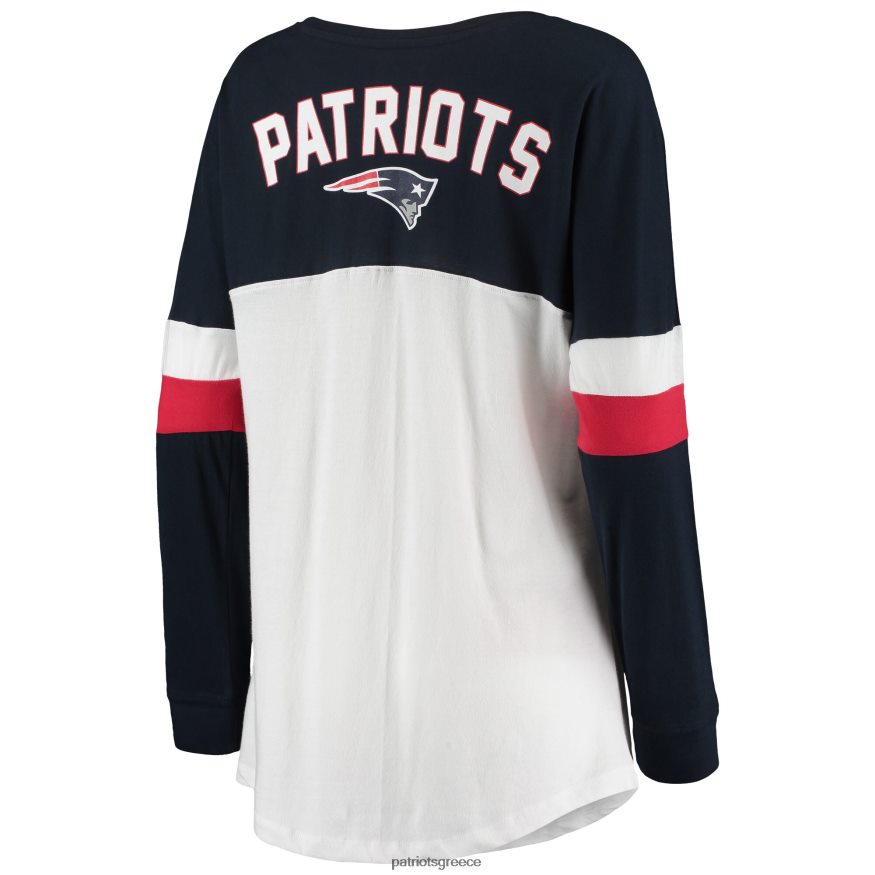 Patriots Jersey νέα εποχή λευκό/ναυτικό αθλητικό πανεπιστήμιο με κορδόνι με μακρυμάνικο μπλουζάκι με λαιμόκοψη γυναίκες είδη ένδυσης VPDHTZ2793