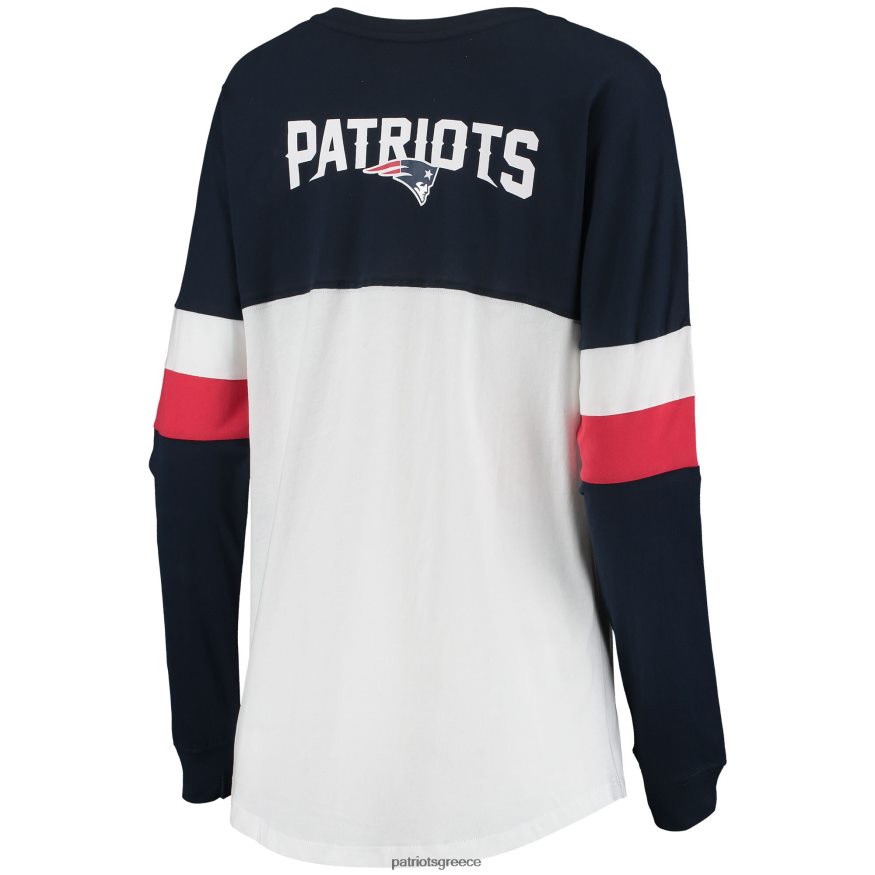 Patriots Jersey νέας εποχής ναυτικό/λευκό αθλητικό μακρυμάνικο μπλουζάκι με κορδόνια γυναίκες είδη ένδυσης VPDHTZ2796