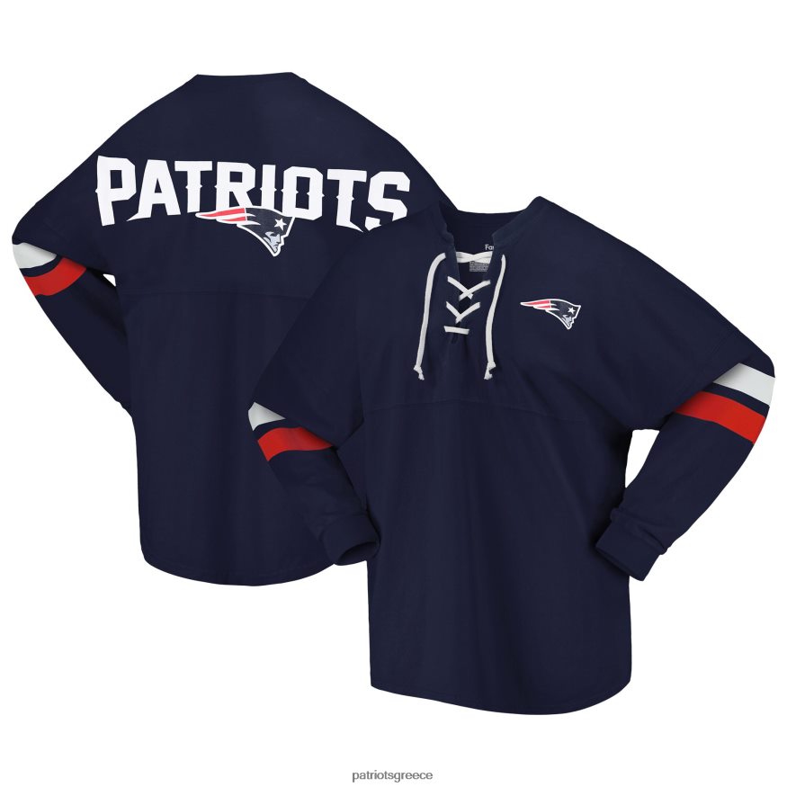 Patriots Jersey μπλουζάκι με μακρυμάνικο μπλουζάκι με λαιμόκοψη V, επώνυμα navy spirit φανατικός γυναίκες είδη ένδυσης VPDHTZ2703