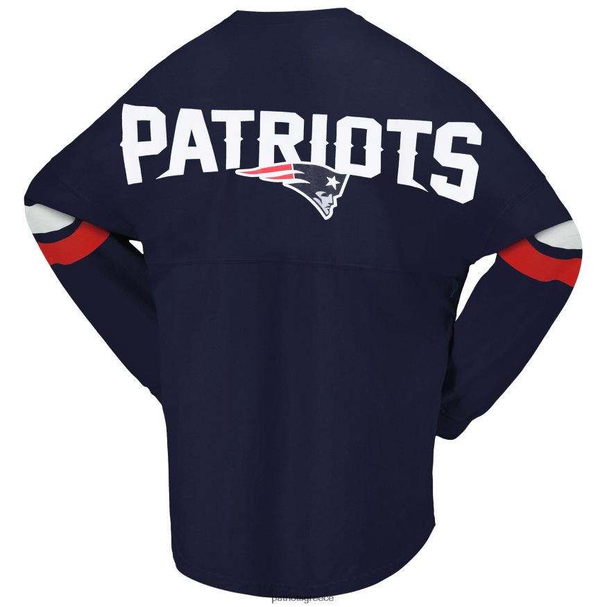 Patriots Jersey μπλουζάκι με μακρυμάνικο μπλουζάκι με λαιμόκοψη V, επώνυμα navy spirit φανατικός γυναίκες είδη ένδυσης VPDHTZ2703