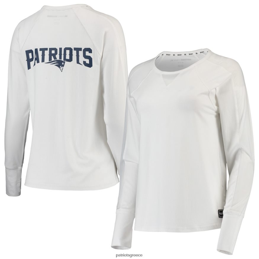 Patriots Jersey dkny sport με μακρυμάνικο μπλουζάκι από διχτυωτό λευκό gabby γυναίκες είδη ένδυσης VPDHTZ2761