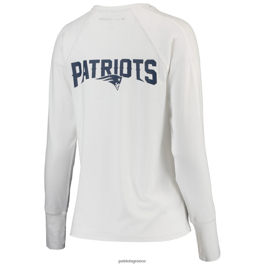 Patriots Jersey dkny sport με μακρυμάνικο μπλουζάκι από διχτυωτό λευκό gabby γυναίκες είδη ένδυσης VPDHTZ2761