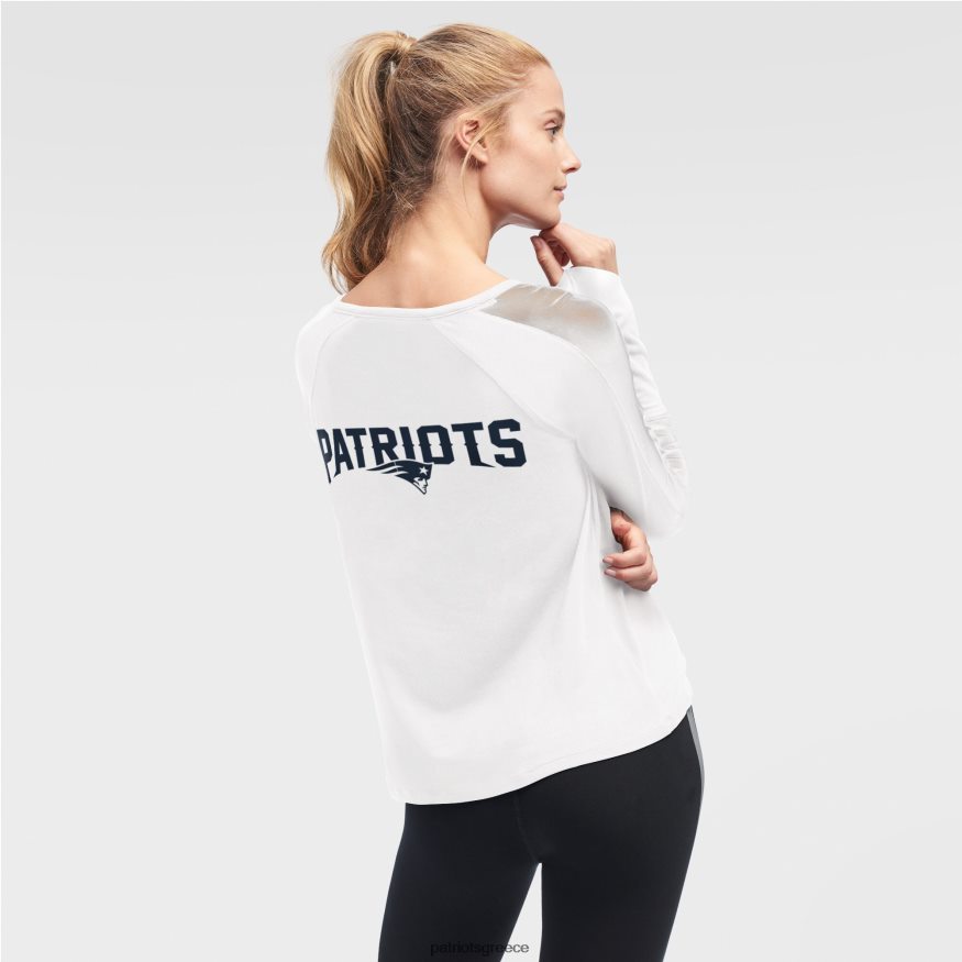 Patriots Jersey dkny sport με μακρυμάνικο μπλουζάκι από διχτυωτό λευκό gabby γυναίκες είδη ένδυσης VPDHTZ2761