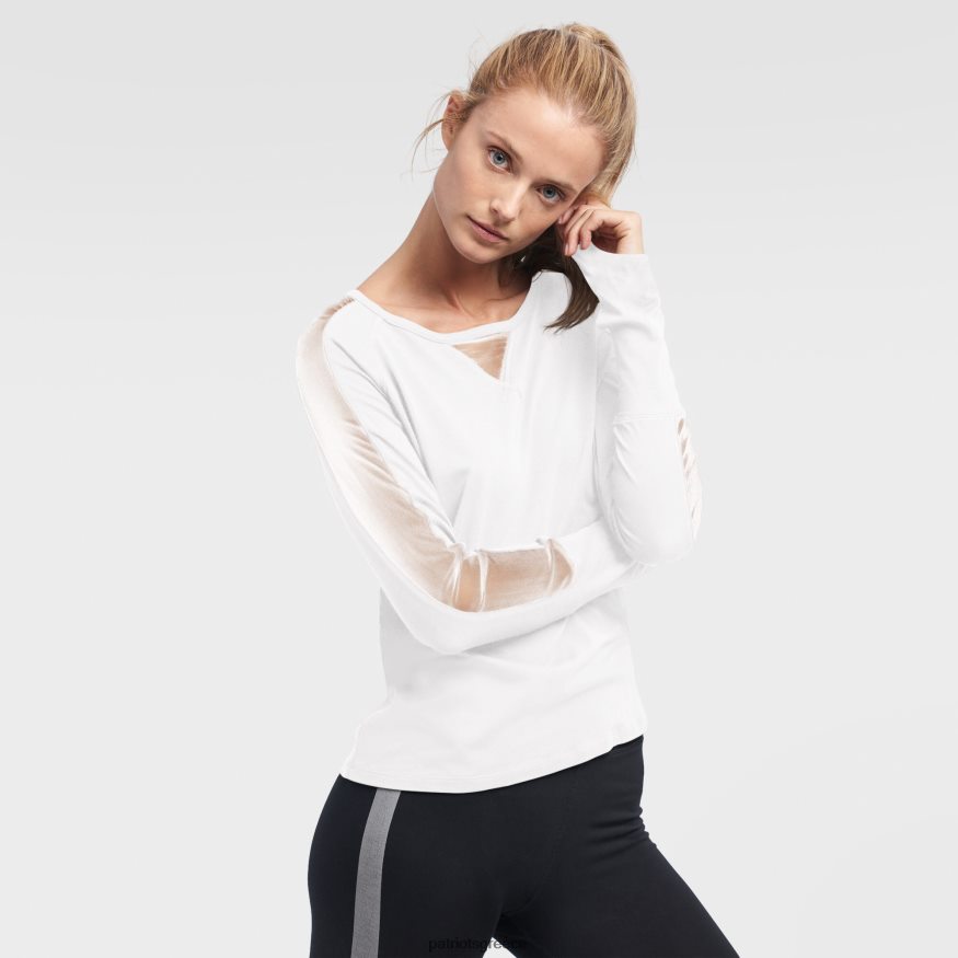 Patriots Jersey dkny sport με μακρυμάνικο μπλουζάκι από διχτυωτό λευκό gabby γυναίκες είδη ένδυσης VPDHTZ2761