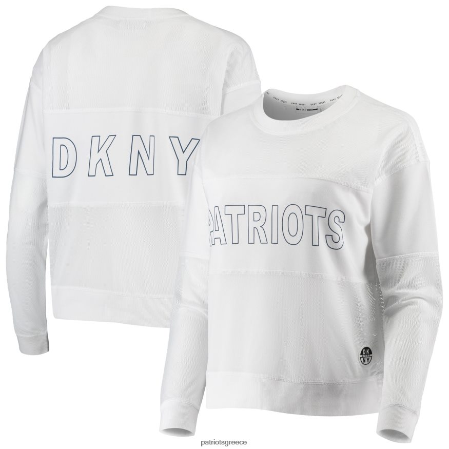 Patriots Jersey dkny sport λευκό μακρυμάνικο μπλουζάκι kaitland tri-blend γυναίκες είδη ένδυσης VPDHTZ2790