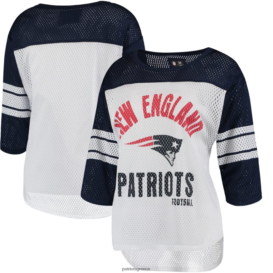 Patriots Jersey g-iii 4her by Carl Banks λευκό/ναυτικό μπλουζάκι πρώτης ομάδας τριών τετάρτων με μανίκια γυναίκες είδη ένδυσης VPDHTZ2721