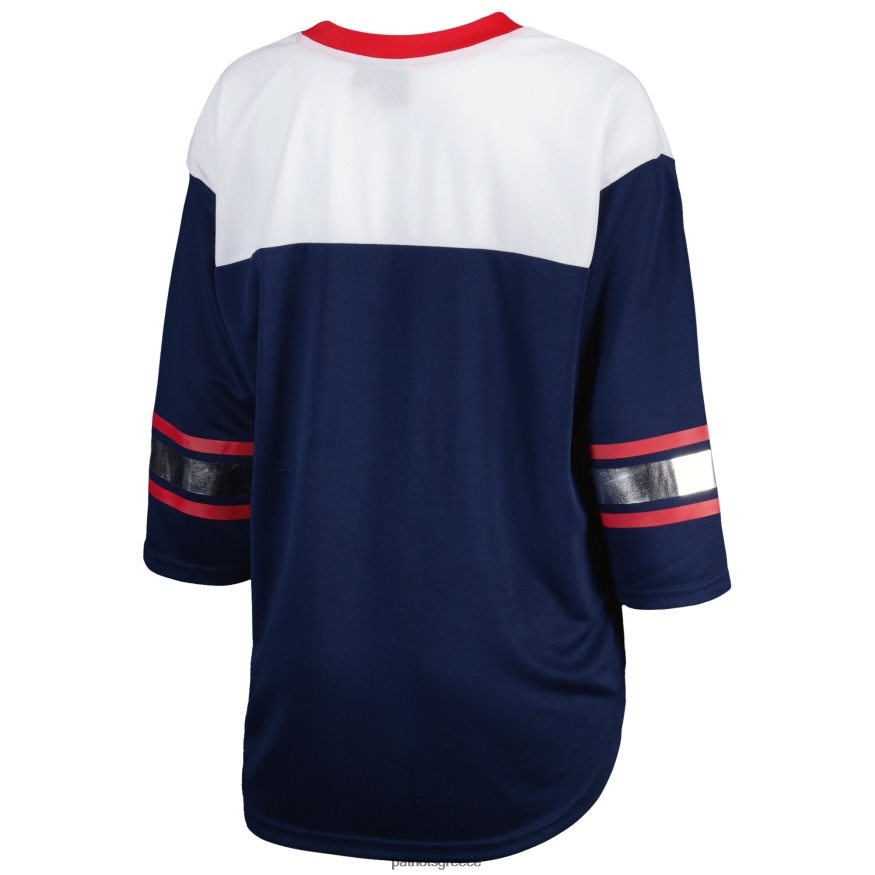 Patriots Jersey g-iii 4her by carl banks navy/white double team μπλουζάκι με κορδόνια με 3/4 μανίκια γυναίκες είδη ένδυσης VPDHTZ2704
