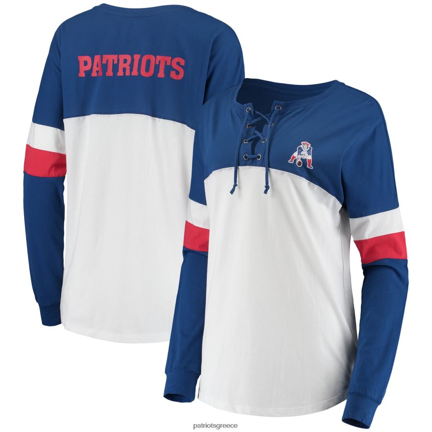 Patriots Jersey new era royal/λευκό αθλητικό ιστορικό πανεπιστήμιο με κορδόνι μπλουζάκι γυναίκες είδη ένδυσης VPDHTZ2749