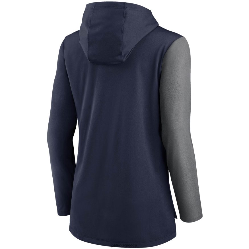 Patriots Jersey μακρυμάνικο μπλουζάκι nike navy/heathered charcoal chevron hoodie performance γυναίκες είδη ένδυσης VPDHTZ2781