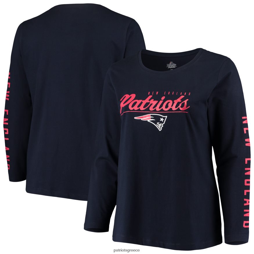 Patriots Jersey μακρυμάνικο μπλουζάκι μεγαλοπρεπές ναυτικό plus size team γυναίκες είδη ένδυσης VPDHTZ2727