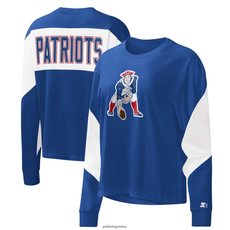 Patriots Jersey μακρυμάνικο μπλουζάκι starter royal insight crop tri-blend γυναίκες είδη ένδυσης VPDHTZ2678