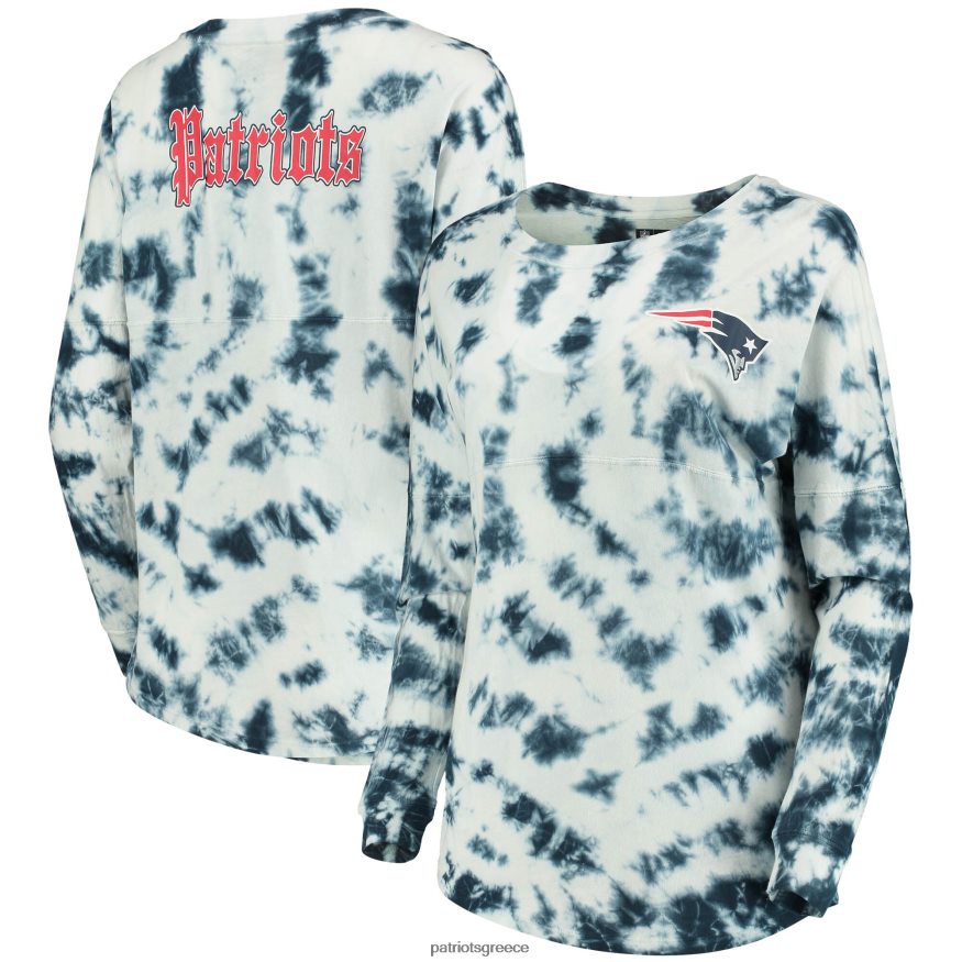 Patriots Jersey μακρυμάνικο t-shirt new era navy tie-dye γυναίκες είδη ένδυσης VPDHTZ2756