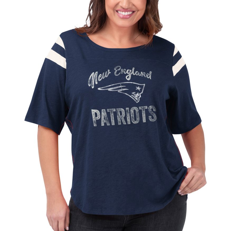 Patriots Jersey μπλουζάκι με μισό μανίκι touchdown με καμπύλη ναυτικού και μεγέθους γυναίκες είδη ένδυσης VPDHTZ2710
