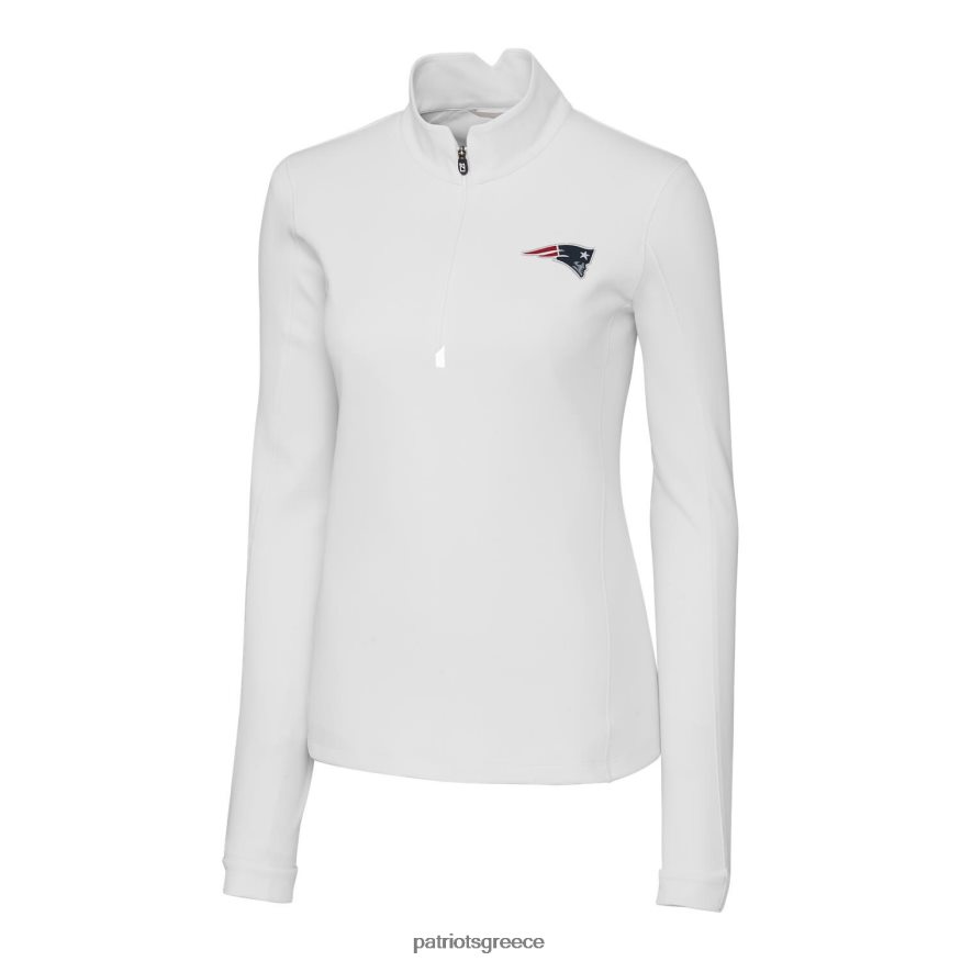 Patriots Jersey Μπουφάν πουλόβερ με μισό φερμουάρ λευκή τραβέρσα γυναίκες είδη ένδυσης VPDHTZ1028