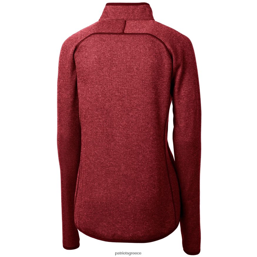 Patriots Jersey Πλεκτό φλις πουλόβερ κόκκινο με φερμουάρ με τζάκετ γυναίκες είδη ένδυσης VPDHTZ1045