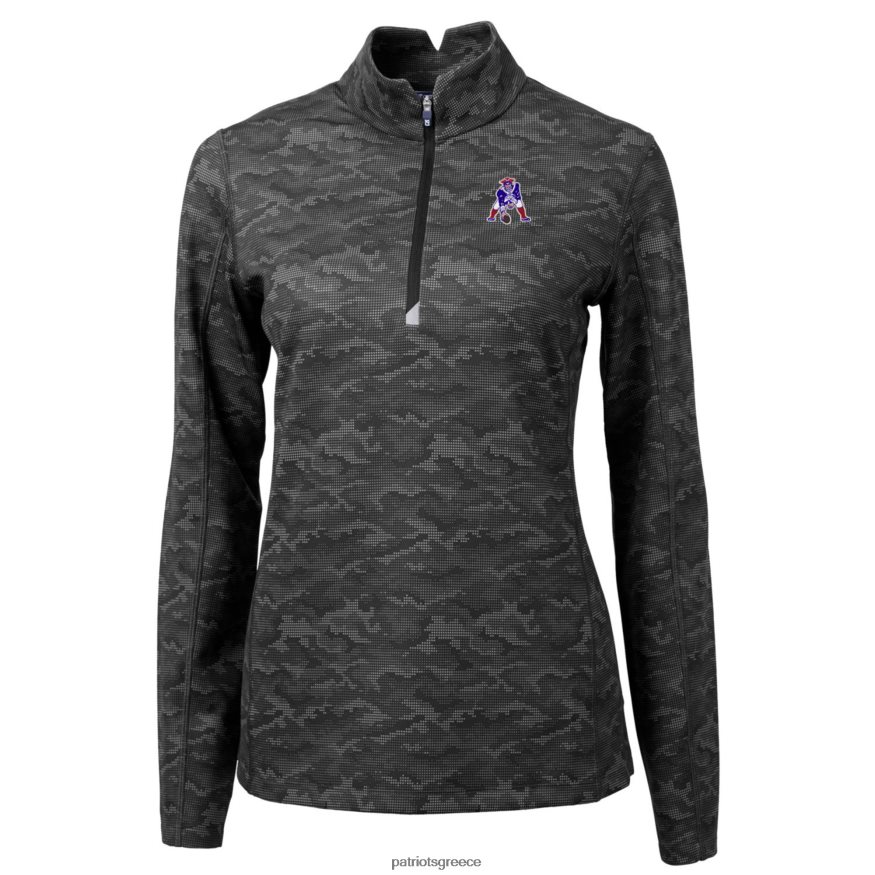 Patriots Jersey Κόφτης & μπουκ μαύρο λογότυπο πουλόβερ τραβέρσας με τέταρτο-φερμουάρ πουλόβερ γυναίκες είδη ένδυσης VPDHTZ1060