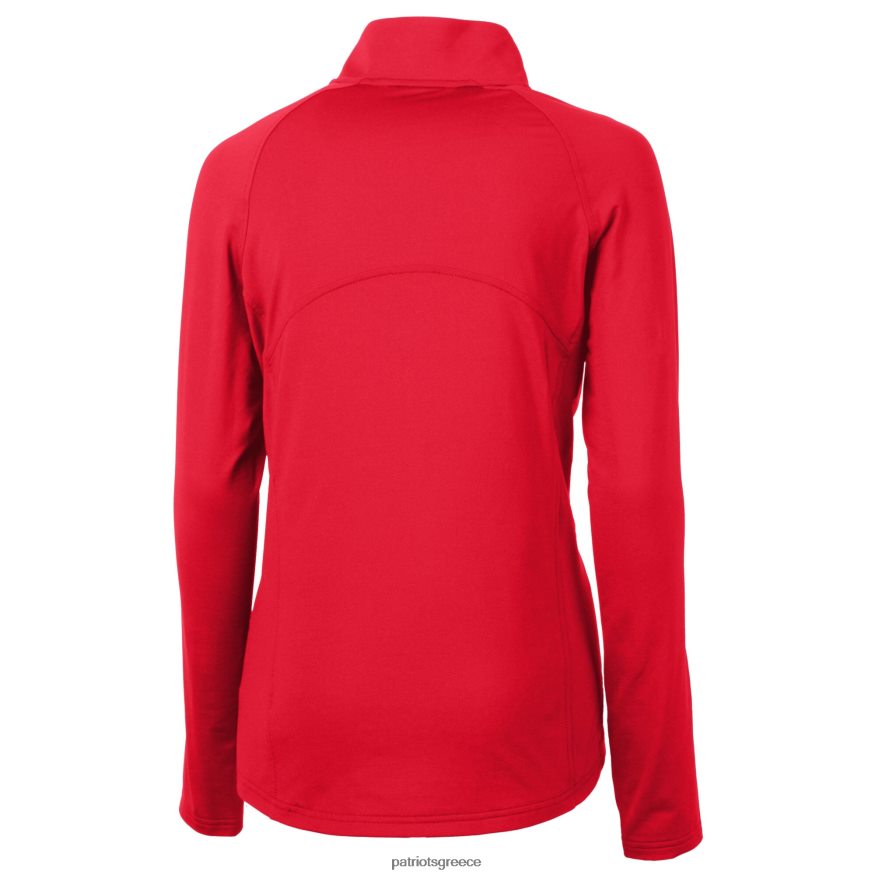 Patriots Jersey Το λογότυπο κόκκινου κράνους κόφτη & κουπόνι προσαρμόζεται στο επάνω μέρος πουλόβερ πουλόβερ με μισό φερμουάρ, οικολογικά πλεκτό ελαστικό γυναίκες είδη ένδυσης VPDHTZ828