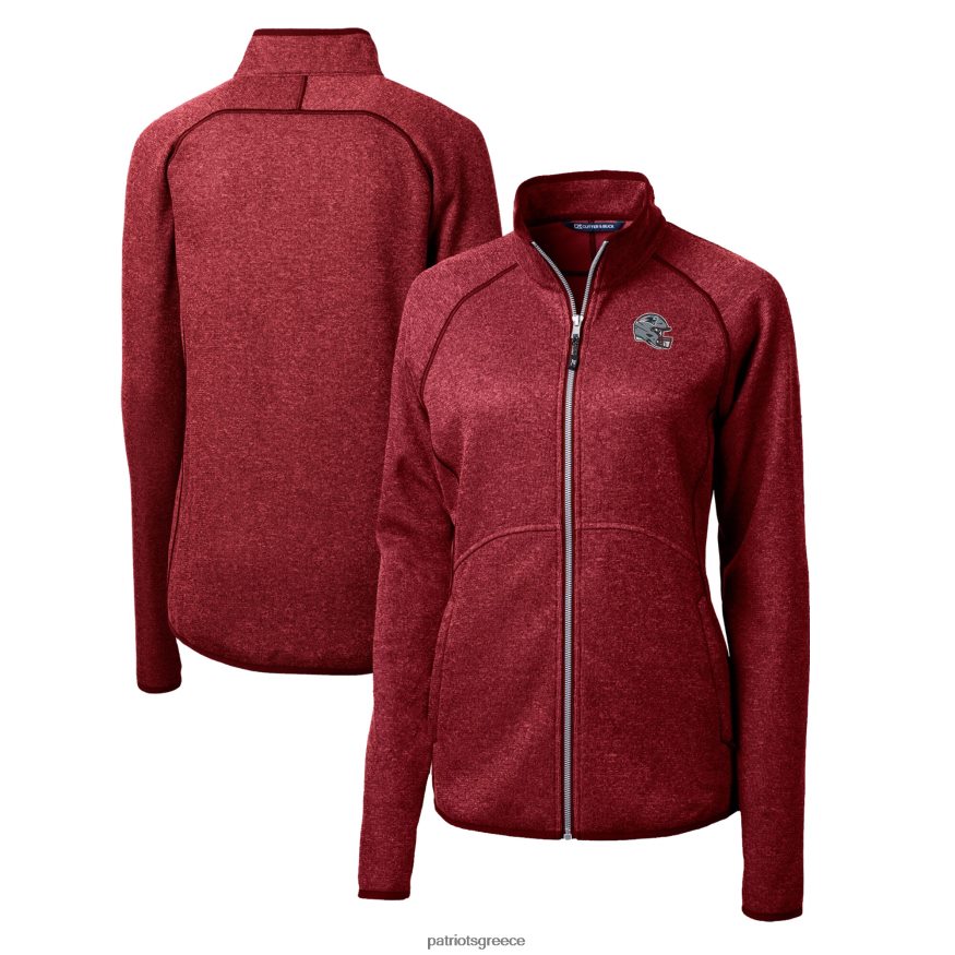 Patriots Jersey σακάκι με φερμουάρ με φερμουάρ, πουλόβερ με λογότυπο με κόκκινο κράνος γυναίκες είδη ένδυσης VPDHTZ855