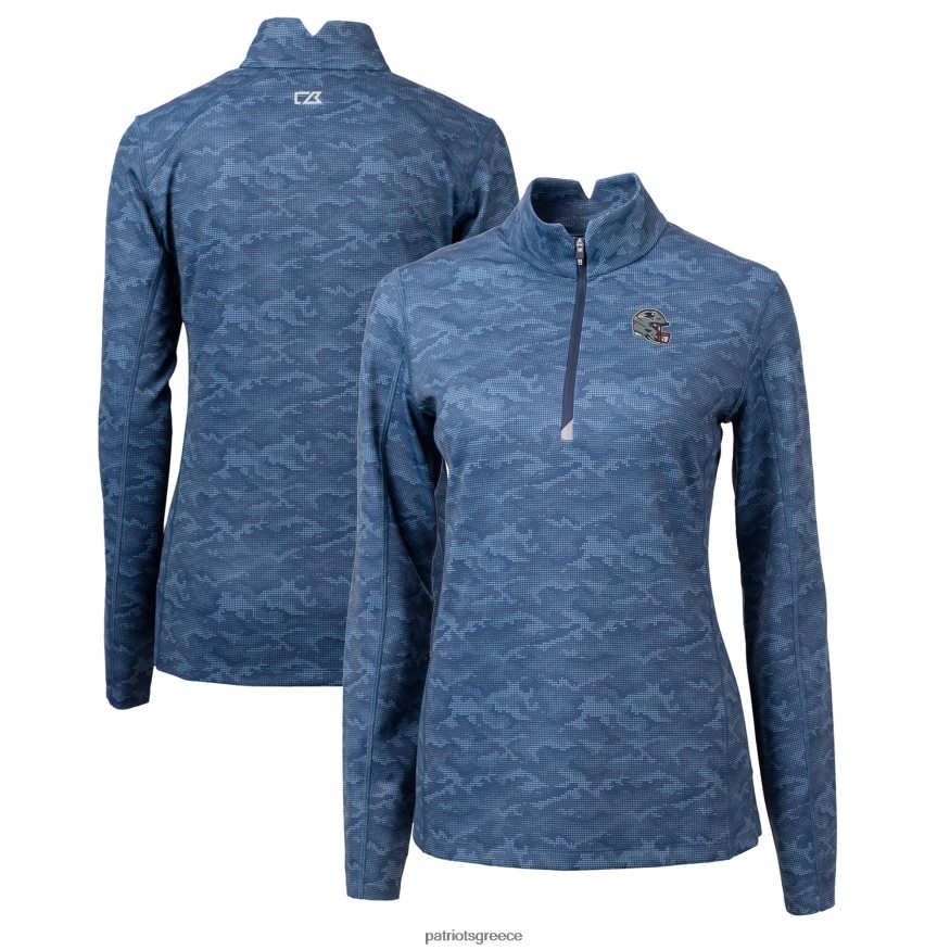 Patriots Jersey Μπλουζάκι πουλόβερ με φερμουάρ, με λογότυπο κόφτη & μπουκ γυναίκες είδη ένδυσης VPDHTZ882