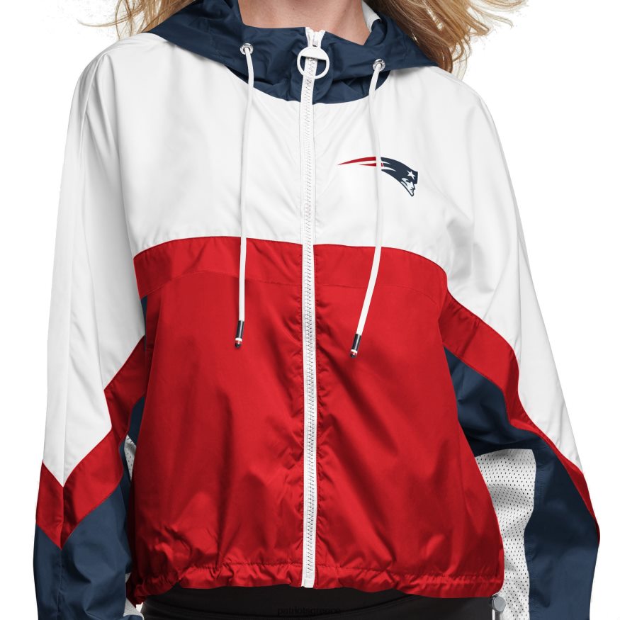 Patriots Jersey Αντιανεμικό μπουφάν με φερμουάρ σε λευκό/κόκκινο χρώμα γυναίκες είδη ένδυσης VPDHTZ908