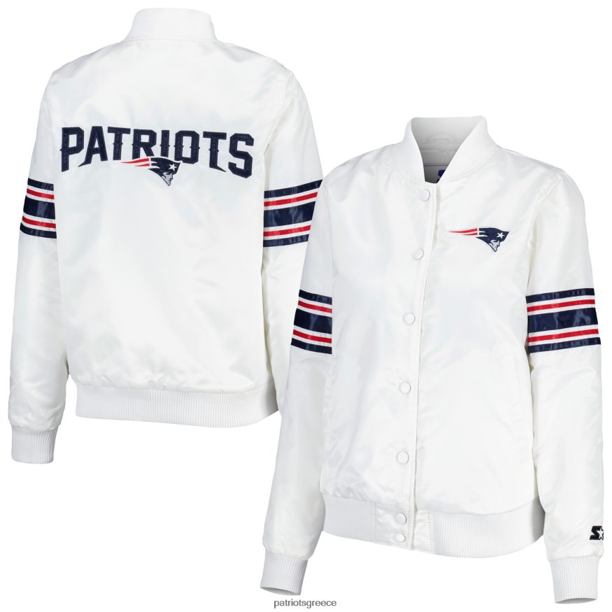 Patriots Jersey αρχική λευκή γραμμή σατέν μπουφάν πανεπιστημίου γυναίκες είδη ένδυσης VPDHTZ915