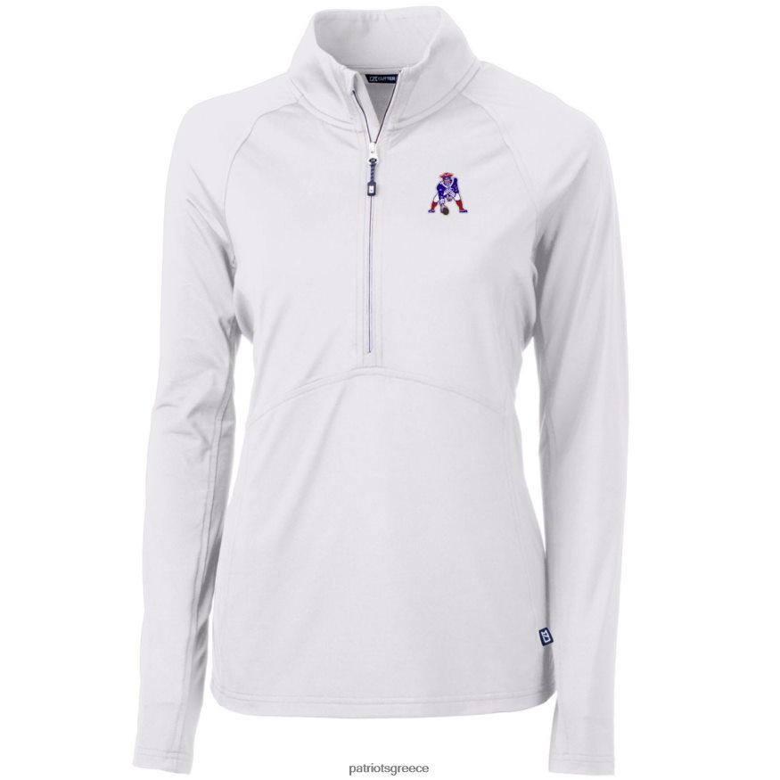 Patriots Jersey Το λογότυπο με κοφτερό και άσπρο ανάγλυφο προσαρμόζεται οικολογική πλέξη ελαστική ανακυκλωμένη μπλούζα πουλόβερ με μισό φερμουάρ γυναίκες είδη ένδυσης VPDHTZ938