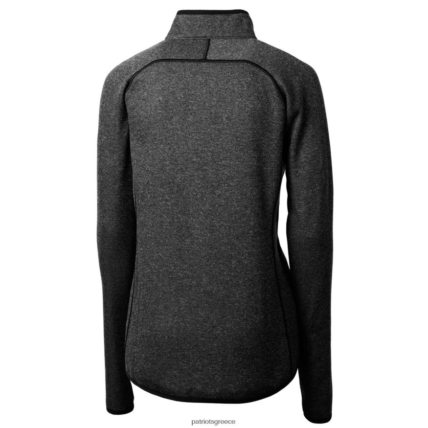 Patriots Jersey cutter & buck heather κάρβουνο λογότυπο πλεκτό πουλόβερ mainsail πλεκτό φλις μπουφάν με φερμουάρ γυναίκες είδη ένδυσης VPDHTZ1047