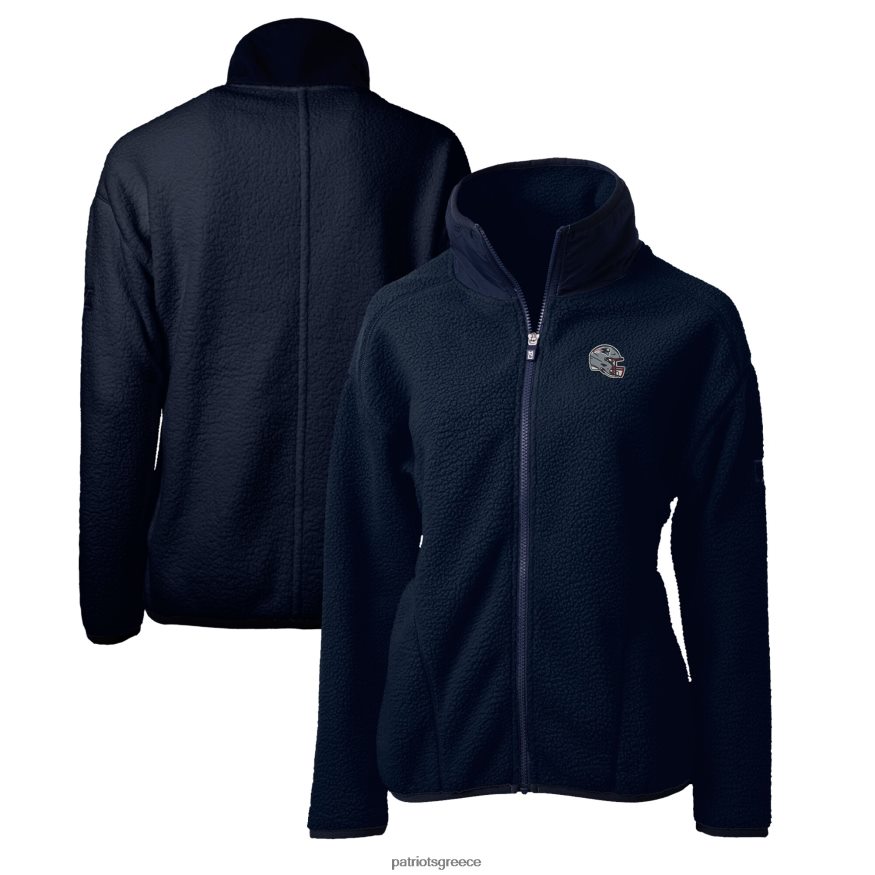 Patriots Jersey cutter & buck navy κράνος λογότυπο cascade eco sherpa φλις μπουφάν με φερμουάρ γυναίκες είδη ένδυσης VPDHTZ878