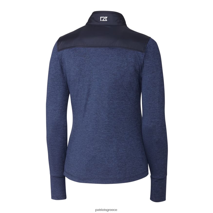 Patriots Jersey cutter & buck navy κράνος λογότυπο drytec stealth υβριδικό καπιτονέ μπουφάν αντιανεμικό με πλήρες φερμουάρ γυναίκες είδη ένδυσης VPDHTZ859