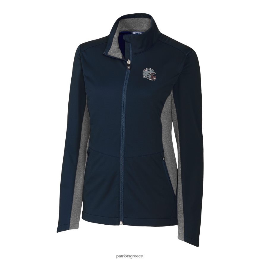 Patriots Jersey cutter & buck navy κράνος λογότυπο navigate softshell με πλήρες φερμουάρ μπουφάν γυναίκες είδη ένδυσης VPDHTZ890