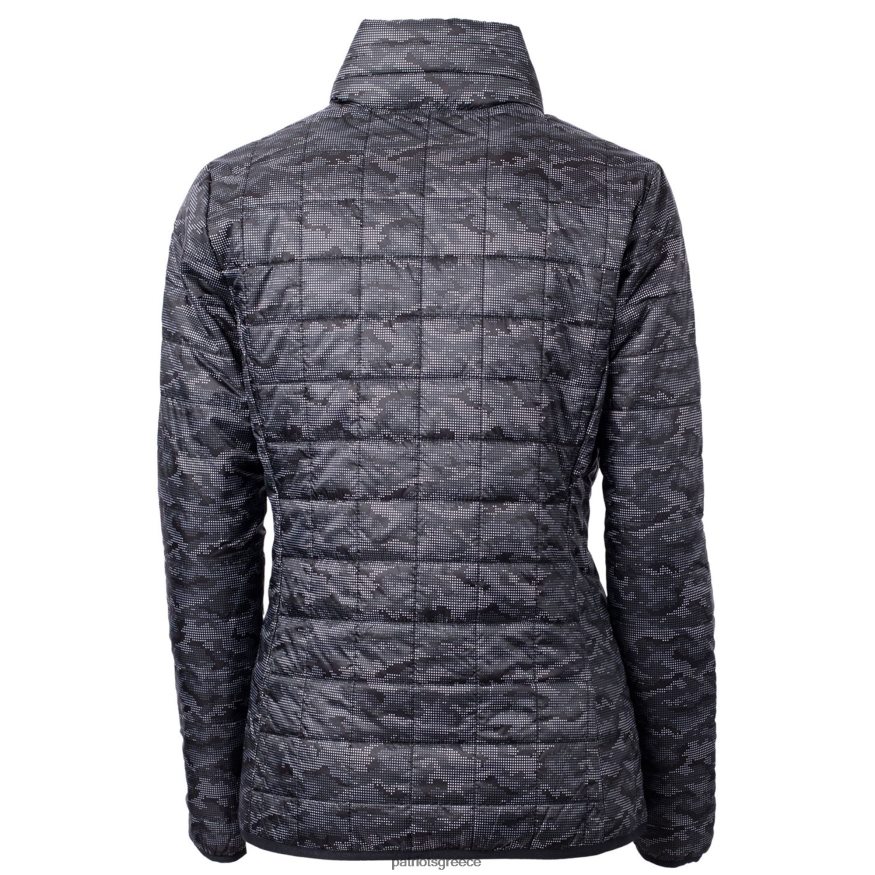 Patriots Jersey cutter & buck μαύρο λογότυπο με λογότυπο πιο βροχερό μπουφάν με εμπριμέ primaloft με πλήρες φερμουάρ γυναίκες είδη ένδυσης VPDHTZ925