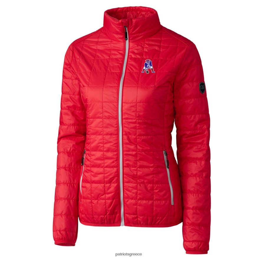 Patriots Jersey cutter & buck κόκκινο λογότυπο με λογότυπο πιο βροχερό primaloft eco puffer τζάκετ με πλήρες φερμουάρ γυναίκες είδη ένδυσης VPDHTZ1087