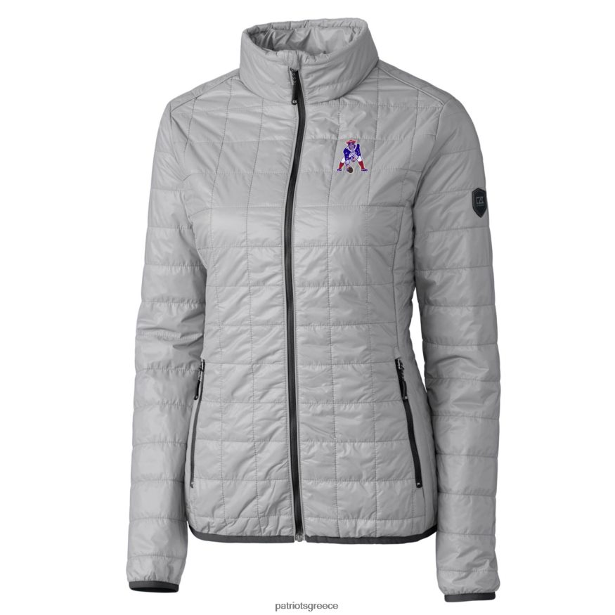 Patriots Jersey cutter & buck γκρι λογότυπο ριπή primaloft eco puffer τζάκετ με πλήρες φερμουάρ γυναίκες είδη ένδυσης VPDHTZ1089